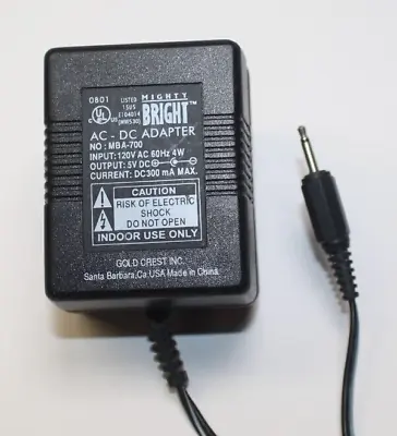 Mighty Bright MBA-700 AC DC Power Adapter Output 5V 300mA • $19.90