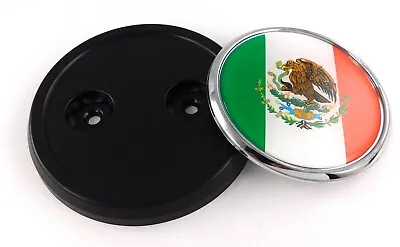Mexico Mexican Flag Car Truck Black Round Grill Badge 3.5 Grille Chrome Emblem • $15.99