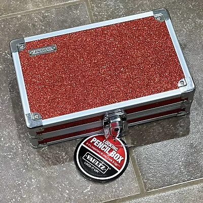 Vaultz Red Glitter Locking Pencil Supply Storage Box • $5.99