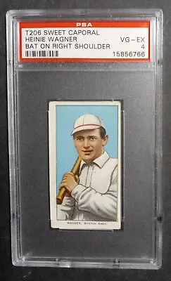 1909-11 T206 - Heinie Wagner - Sweet Caporal 350-460/42 Overprint - PSA 4 VG-EX • $198