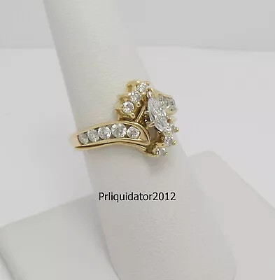 1CT Marquise Diamond Solitaire Engagement Wedding Ring Set 14K Yellow Gold Band • $799.99