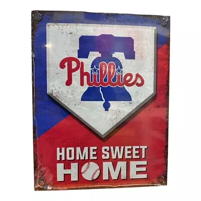 Philadelphia Phillies Home Sweet Home Tin Sign 16'' X 12.5'' • $11.99