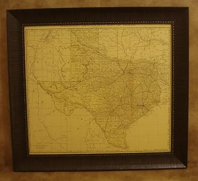 $139.95 • Buy 1893 Texas Railroad & County Map Framed In Rustic Frame