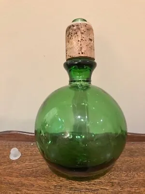 Vintage Decorative 6  Green Glass Bottle/decanter Stopper • $13.99