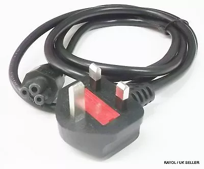 £8.98 • Buy UK Power Cord / Cable, 3-Prong Fused Plug To C5 Clover Leaf Connector, 1.8m Long