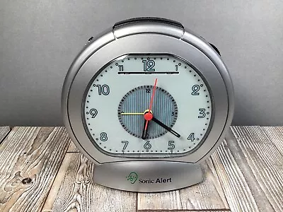 Sonic Alert Sonic Boom Analog Alarm Clock (SBA475ss) - Clock Only - Working • £12.99