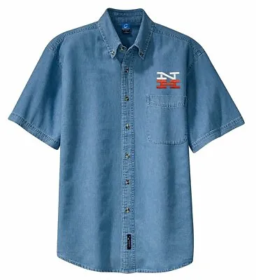$37.39 • Buy New York New Haven And Hartford Railroad Short Sleeve Embroidered Denim [den37SS