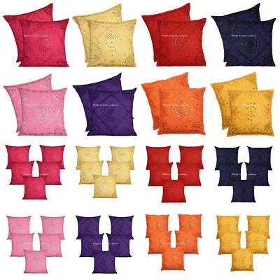 Bohemian Cushion Covers 60 X 60 Mirror Embroidered Large Pillow Cases Indian 24  • $98.95