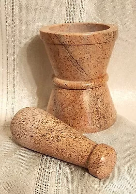 Mortar & Pestle NEW Soapstone Grind Herbs Carved Polished 2lb 2.2oz 3.10  X 4  G • $18.95