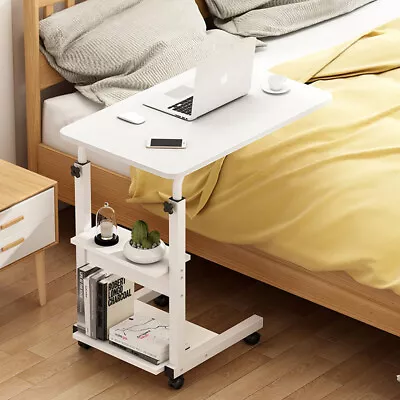 Mobile Overbed Table Laptop Sofa Bed Trays Stand Computer Notebook Desk Trolley • £19.94