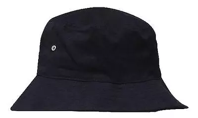 New Quality Plain BLACK Cotton Twill Beach Blank BUCKET HAT Sports Sun Cover • $16.20