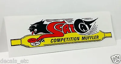 SCATCAT COMPETITION MUFFLERS Vintage Style DECAL Vinyl STICKER Racing Hot Rod • $4.69