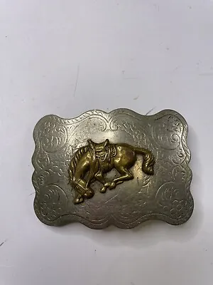 Bucking Bronc Rodeo Cowboys Vintage Belt Buckle  Nickel Silver • $12.99