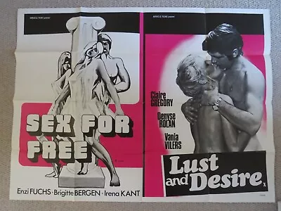 Sex For Free / Lust And Desire Original Movie Cinema Film Quad Poster • £10