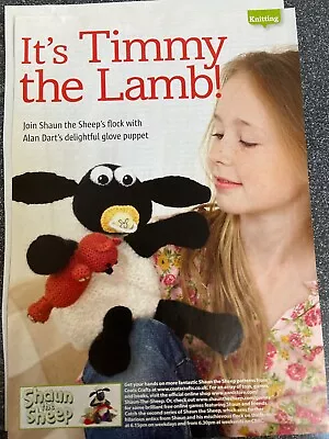 🧶KNITTING PATTERN Alan Dart Timmy  Lamb Glove Puppet Toy Shaun The Sheep BBC • £9