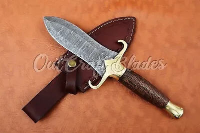 Custom Made Hand Forged Damascus Steel Viking DAGGER Double Edged Wood Grip • $119.99