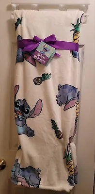  Stitch Pineapples Plush Disney Throw Blanket (50x 70) White Brand New  • $30