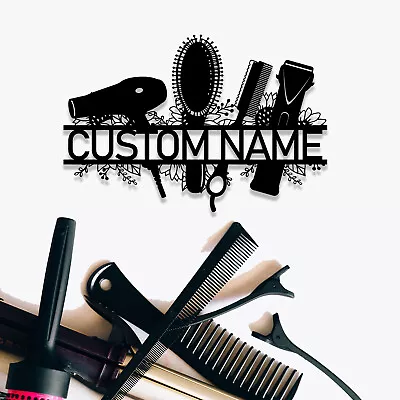 Hair Stylist Personalized Last Name SignCustomized Hair Stylist Metal Wall Art • $32.99