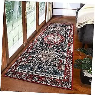  Area Rug 2x6 Washable Hallway Runner Rug Non-Slip Entryway 2'x6' Red/Blue • $31.97