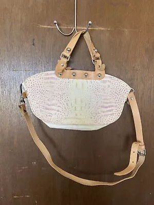 Marco Buggiani Beige Genuine Leather Handbag W/ Adjustable Detachable Strap • $35