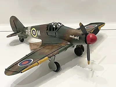 Tin Metal Model World War 2 II Hawker Hurricane Plane RAF Fighter Aircraft • £27.95