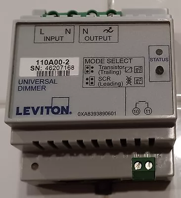 110A00-2 Omni-Bus Universal Dimmer DIN Rail Mode Select New Leviton Instructions • $111