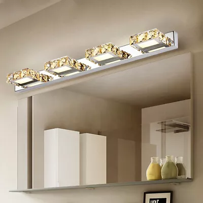 LED Crystal Front Mirror Toilet Wall Lamp Make-up Vanity Light Bathroom Modern • $35.16