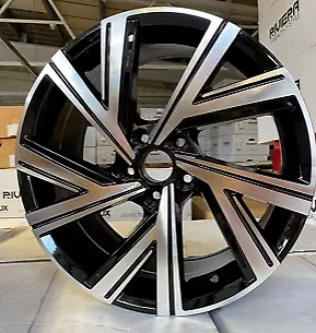 18  Black Pol Alloy Wheels Fit Vw Seat Skoda Golf Caddy Van + Tyres • $958.58