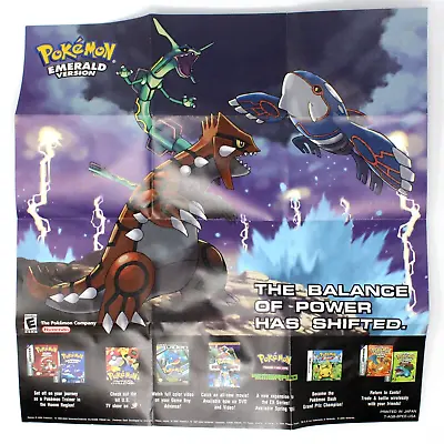 Pokemon Emerald Version Nintendo Gameboy Advance GBA Poster Insert Authentic VG • $59.99