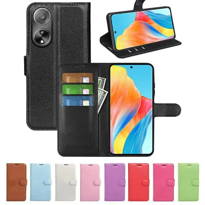 For Oppo A79/A98/ A58/ A18 /A78 /A38/ A74/ Reno10 Leather Card Wallet Case Cover • $8.95