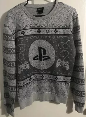 $24.99 • Buy Playstation Gray Ugly Christmas Sweater Mens Small