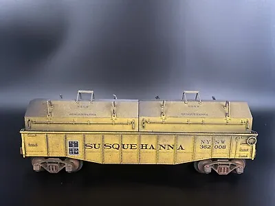 Lionel O Scale Custom Weathered Susquehanna Gondola Car With Coil Covers • $99