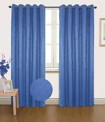 Blackout Thermal Curtains Eyelet Ring Top Ready Made  Seville  Black Blue Pink • £31.19