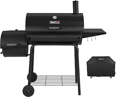 New CC1830SC Charcoal Grill Offset Smoker With Cover 811 Square Inches BLACK • $153.99