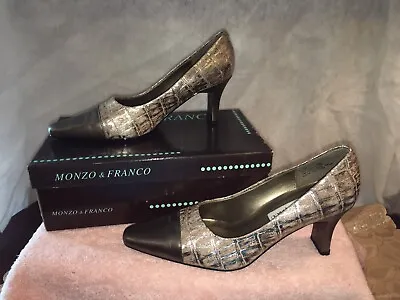 New In Box Monzo & Franco Gold/nappa Kid Javea Elise Leather Heels/shoes - 9m • $9