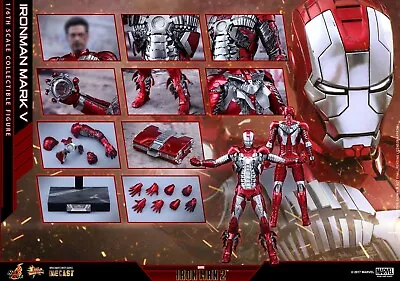 Hot Toys Mms400 D18 Iron Man 2: Mark V Iron Man Mk5 Diecast First Release New • $499.99