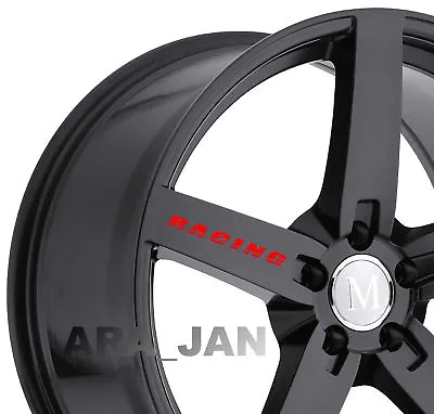 RACING Stripe Wheels Vinyl Decal Sticker Sport Car Rims Performance Logo 4 Pcs • $15.26