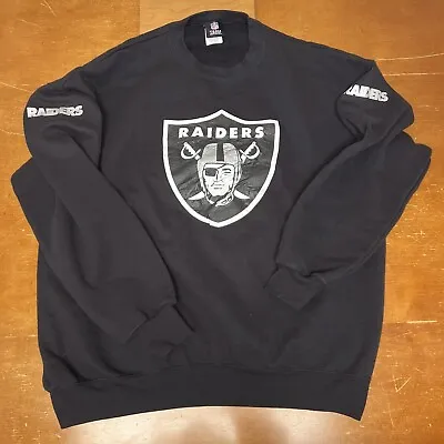 Vintage Oakland Raiders Sweatshirt Mens Black Fleece Pullover Ken Stabler NFL • $27.95