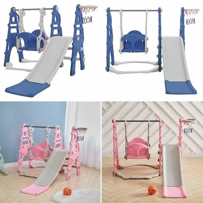 Kids Garden Swing Slide & Climber Set Toddler Baby Indoor Outdoor Playground Toy • £59.95