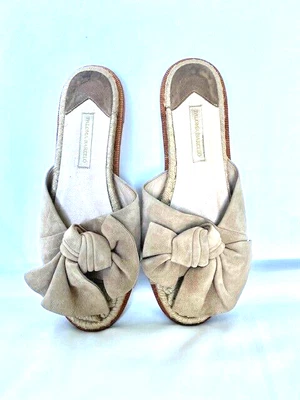 $37.50 • Buy Paloma Barcelo Suede Bow Espadrille Slide Sandals XENA Size 40 US 9 MSRP $294