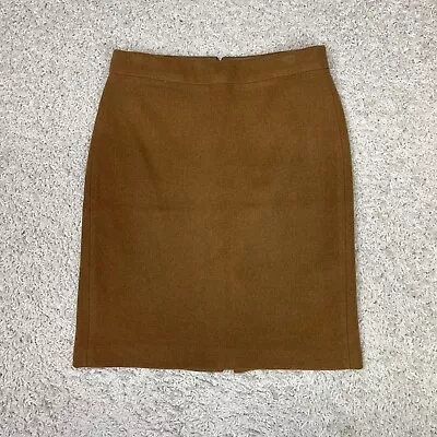 J Crew Mercantile Pencil Skirt Womens Size 2 Brown Wool Blend Back Zipper Lined • $22.99