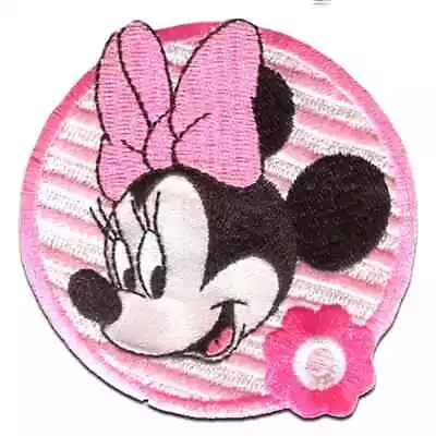 Disney Iron-On Patch: Minnie Mouse Profile W/Pink Flower New Free Shipping • $6