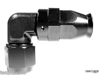 £12.49 • Buy AN -6 (6AN JIC -6 AN6) 90 Degree Forged Teflon PTFE Hose Fitting Stealth Black