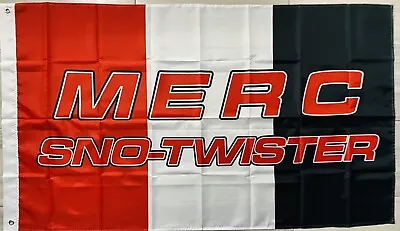 MERC MERCURY SNO TWISTER 3x5ft VINTAGE FLAG BANNER DRAPEAU SNOWMOBILE GARAGE • $18.22