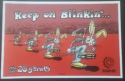 BLINK-182 X EMEK Keep On Blinkin 20 Years Silkscreen Handbill Print SIGNED 2012 • $74.69