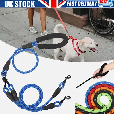 Heavy Duty Double Multiple Dual Coupler 2 Way Nylon Dog Pet Walking Leash Lead! • £9.99