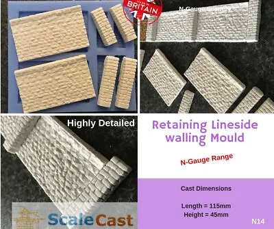 N14 N Gauge Lineside Retaining Walling - For Model Railway Scenery • £12.55