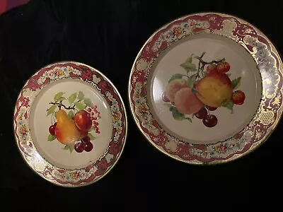 Mid Century Antique Daher Decorated Ware Metal Hand Painted Fruit Plates Holland • $9.99