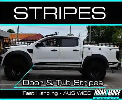 AM SIDE DOOR + TUB Stripes Kit Decals Fits 2012-2021 Ford Ranger Raptor • $79