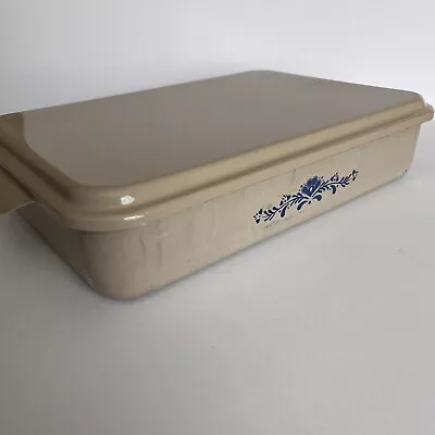 Vtg MIRRO Aluminum 13x9 Tan Painted Flowers Baking Cake PAN W/Snap On Lid Cover • $45